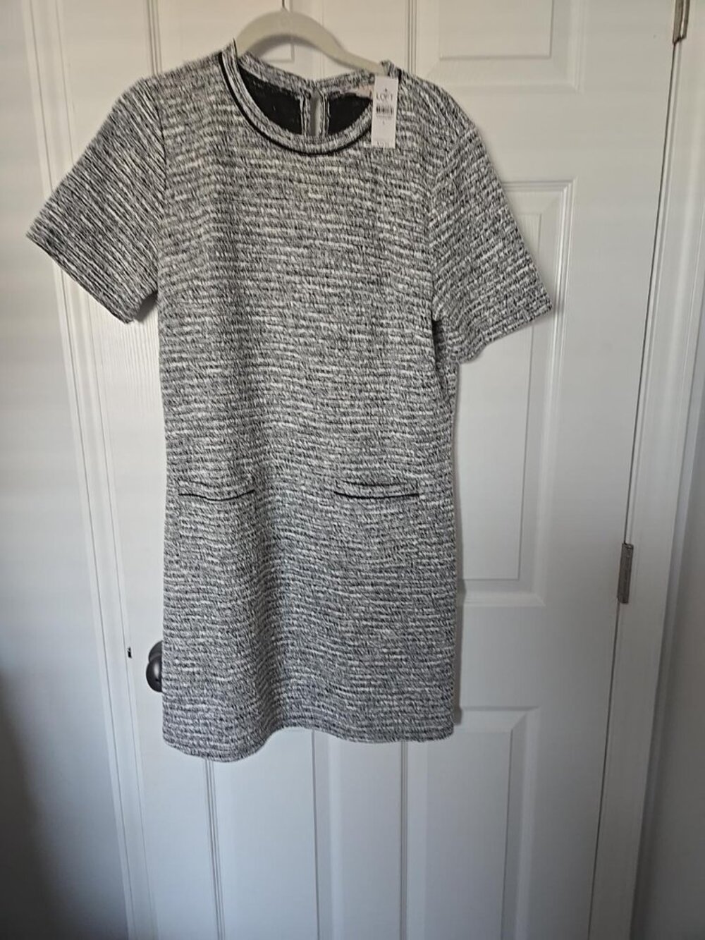 NWT Loft Textured/Tweed Knit Shift Dress, SZ L